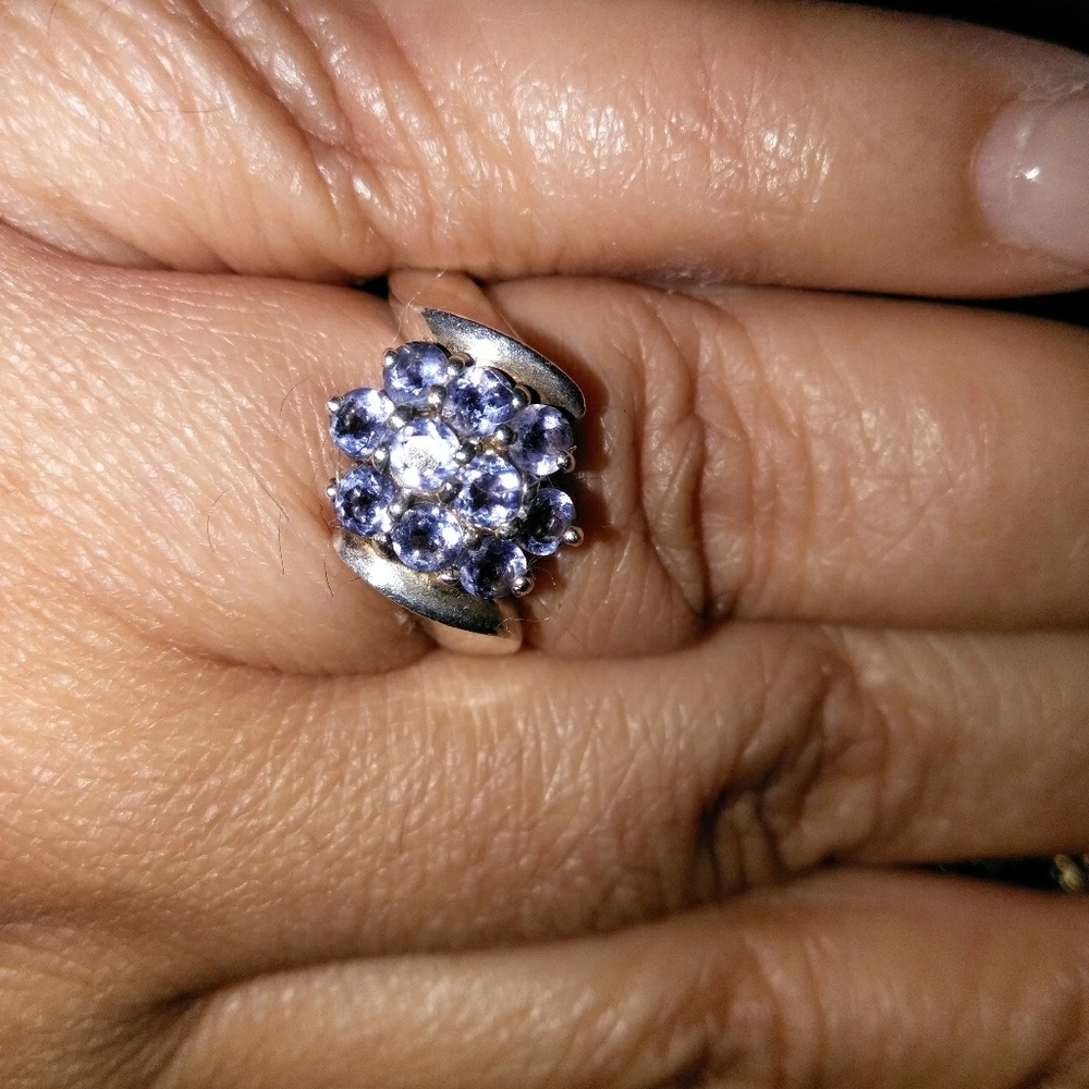 Sterling silver blue sapphire ring